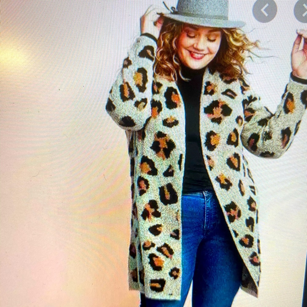 EVRI animal print long cardigan